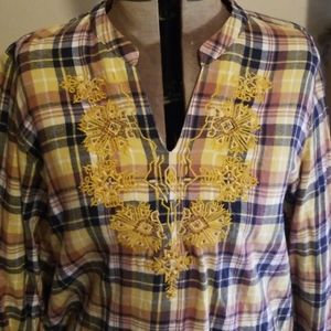 Flannel pullover shirt